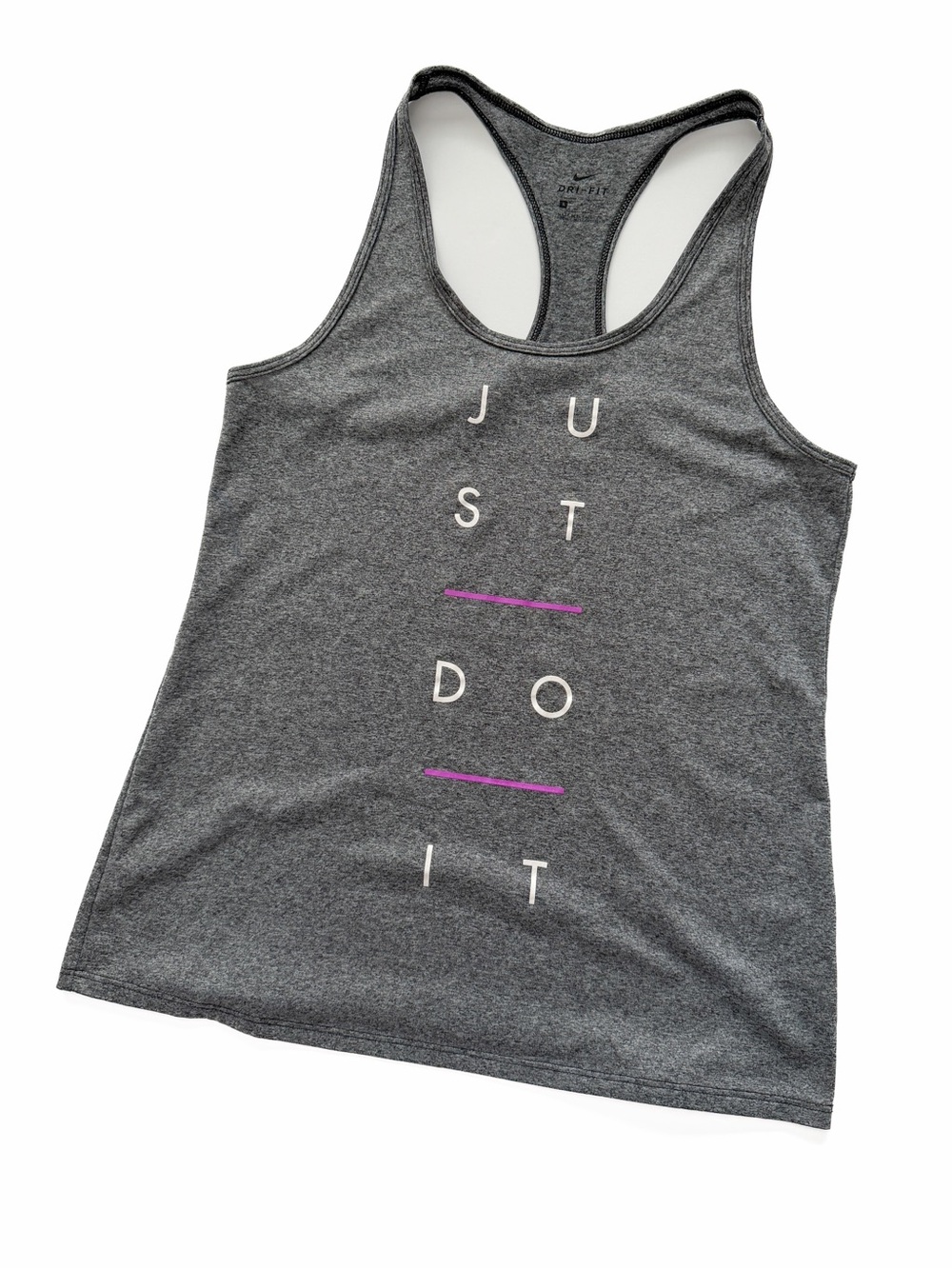 Nike Dri-FIT Women's Dark Charcoal Gray Just Do It Racerback Training Tank Top